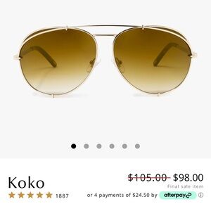 Diff x Koko gold sunglasses